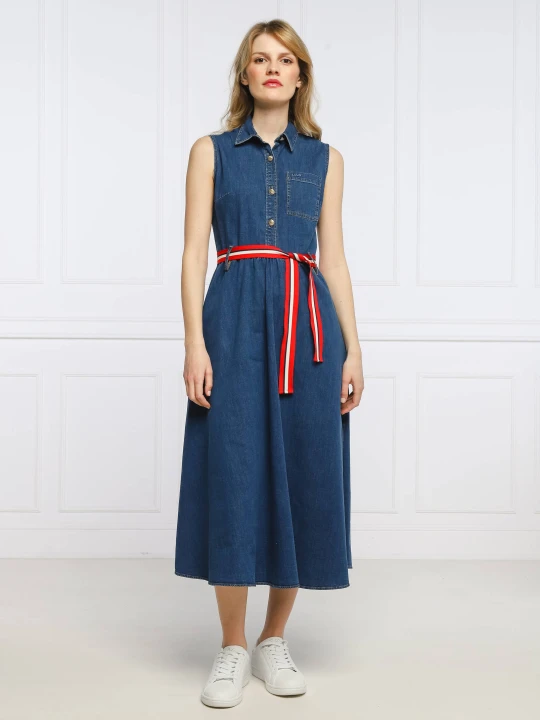 Zdjęcie produktu Liu Jo Jeans Sukienka z paskiem DRESS | denim niebieski