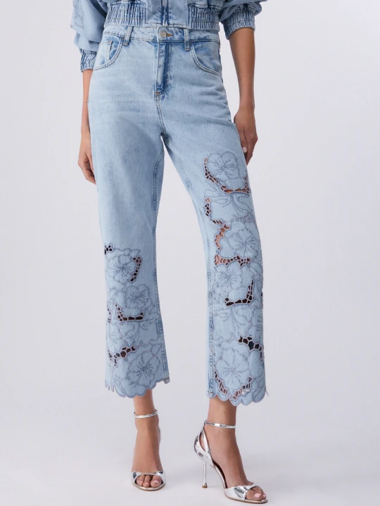 Zdjęcie produktu Liu Jo Jeans With Openwork Embroidery Blue Denim