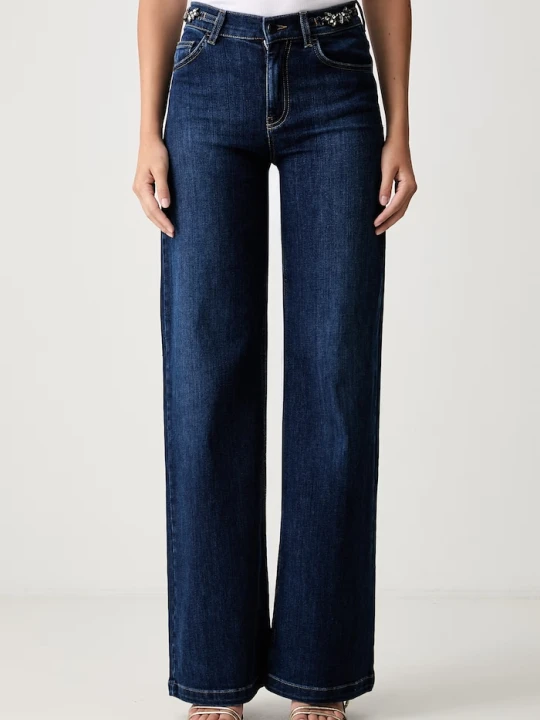 Zdjęcie produktu Liu Jo jeansy wide leg damskie granatowy