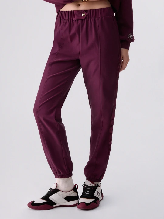 Zdjęcie produktu Liu Jo Jogging Pants With Logo Tape Aubergine