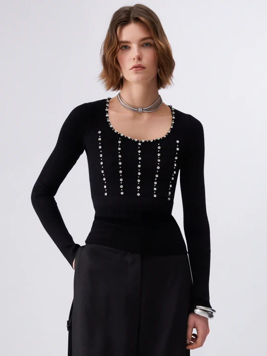 Zdjęcie produktu Liu Jo Jumper With Jewel Embroidery czarny