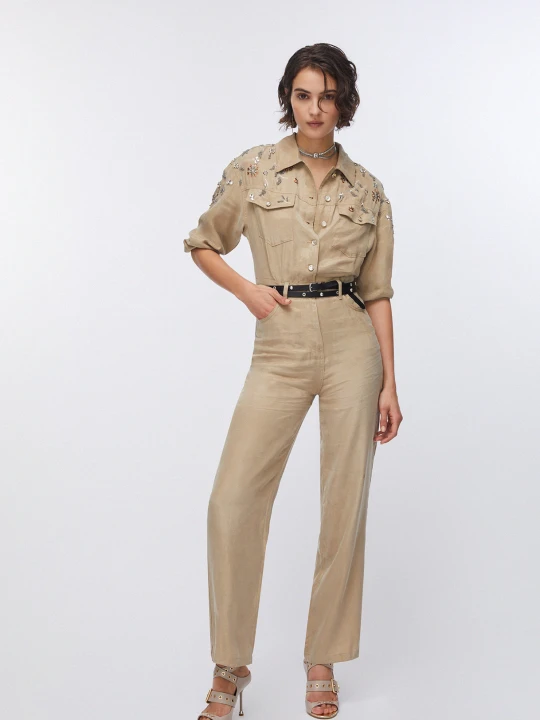 Zdjęcie produktu Liu Jo Jumpsuit With Bejewelled Embroidery Light Beige