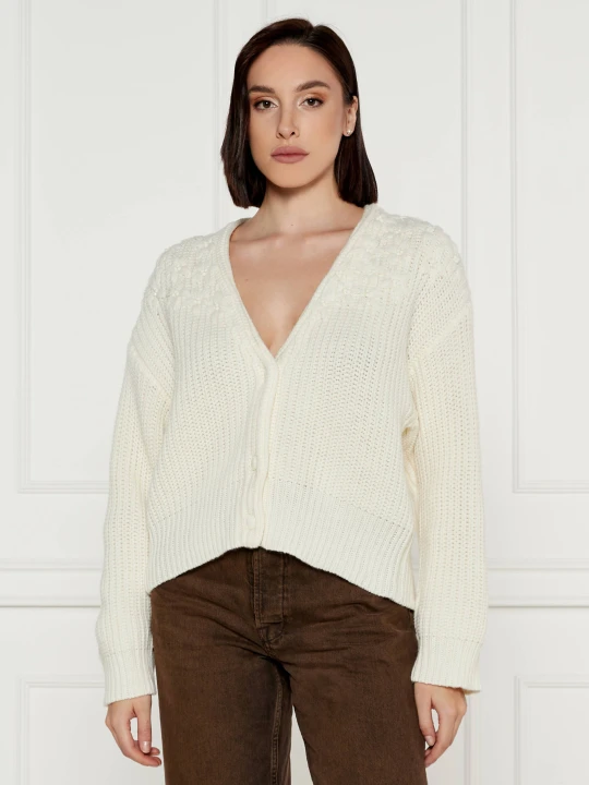 Zdjęcie produktu Liu Jo Kardigan | Relaxed fit | z dodatkiem wełny biały