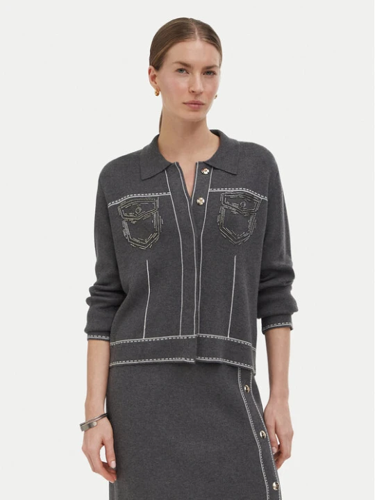 Zdjęcie produktu Liu Jo Kardigan TF6076 MS59L Szary Regular Fit