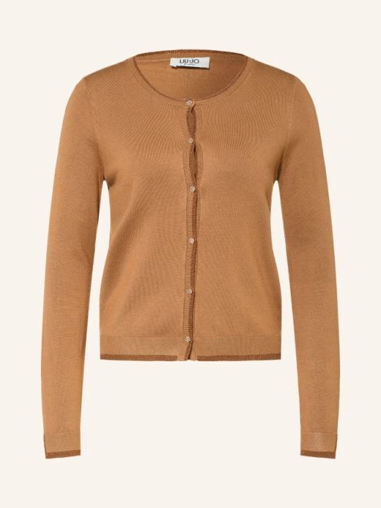 Zdjęcie produktu Liu Jo Kardigan Z Kamyczkami I Błyszczącą Przędzą beige JASNOBRĄZOWY