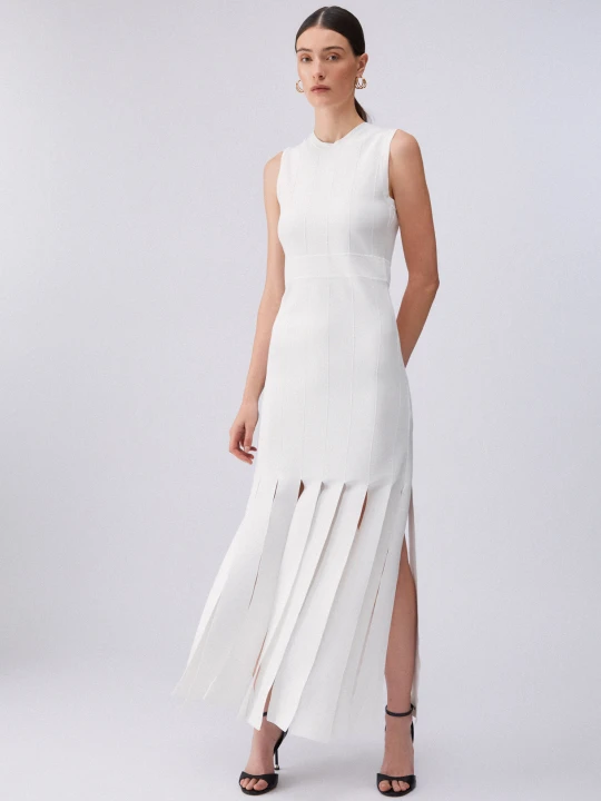Zdjęcie produktu Liu Jo Knit Dress With Fringes biały