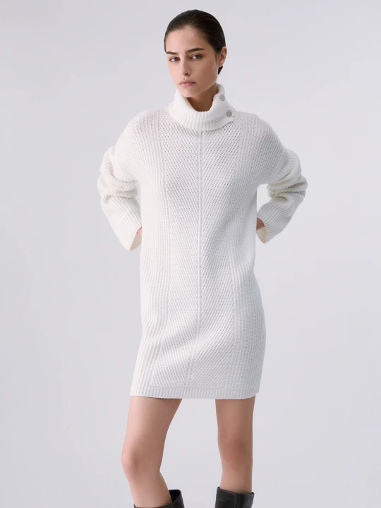 Zdjęcie produktu Liu Jo Knit Dress With Jewel Buttons White Wool
