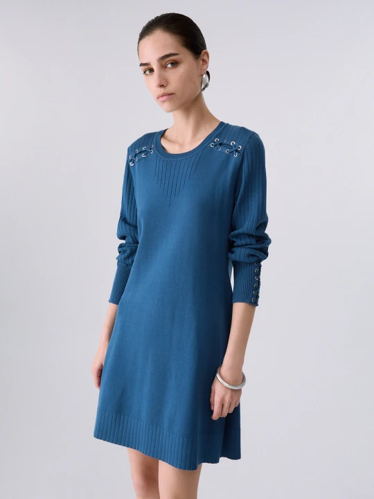 Zdjęcie produktu Liu Jo Knit Dress With Laces niebieski