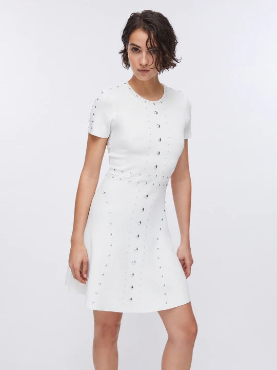 Zdjęcie produktu Liu Jo Knit Dress With Studs White Wool