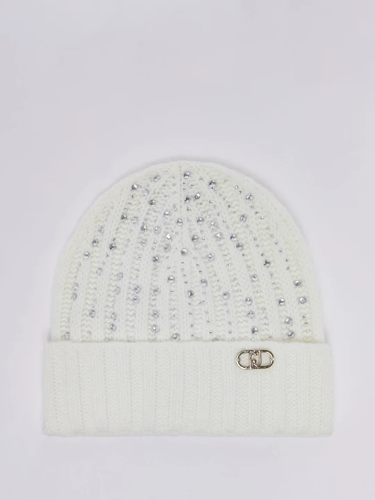 Zdjęcie produktu Liu Jo Knit Hat With Rhinestones biały