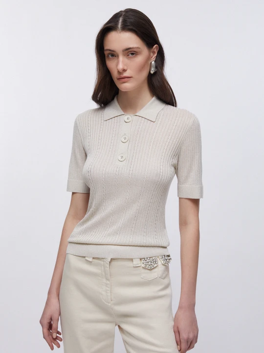 Zdjęcie produktu Liu Jo Knit Polo-shirt Light Gold