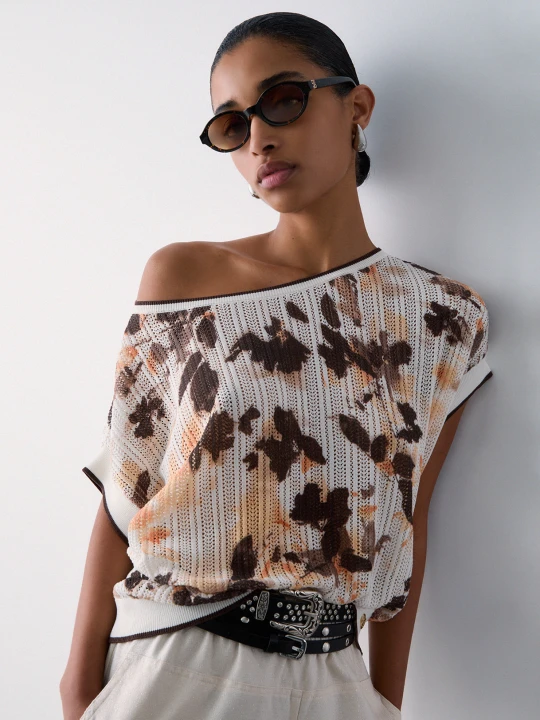 Zdjęcie produktu Liu Jo Knit Top With Print brązowy