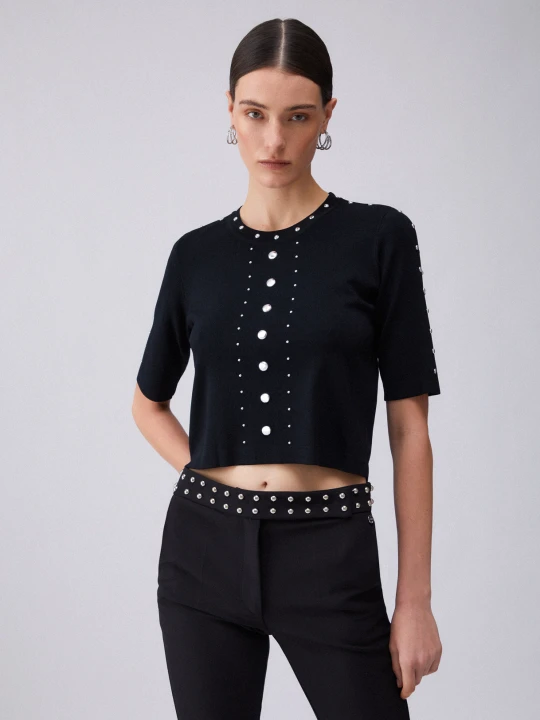 Zdjęcie produktu Liu Jo Knit Top With Studs czarny