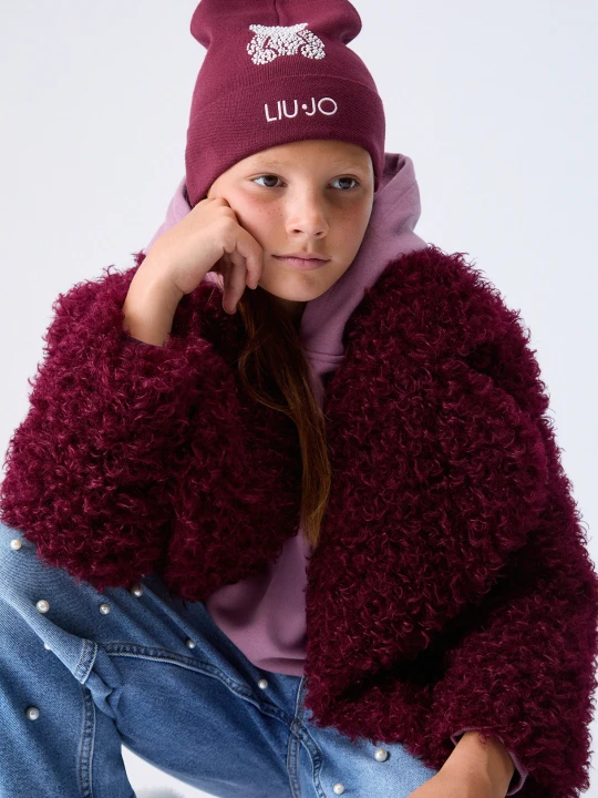 Zdjęcie produktu Liu Jo Knitted Hat With Rhinestones Dark Red