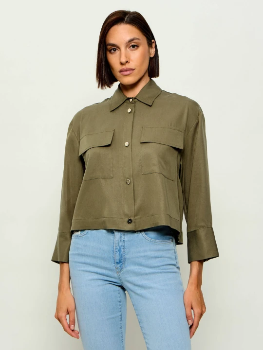 Zdjęcie produktu Liu Jo Koszula | Cropped Fit oliwkowy