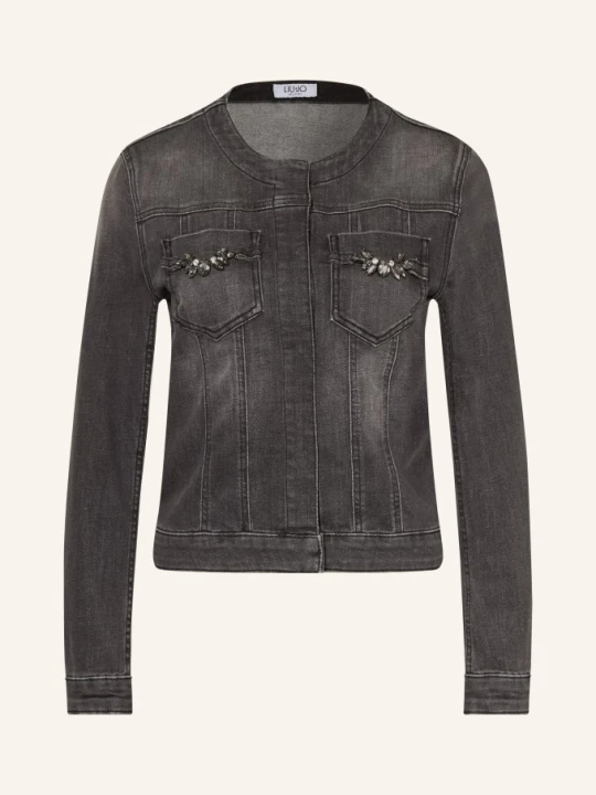 Zdjęcie produktu Liu Jo Kurtka Dżinsowa Z Kamieniami Ozdobnymi grau 87516 Den.Grey sweet wash