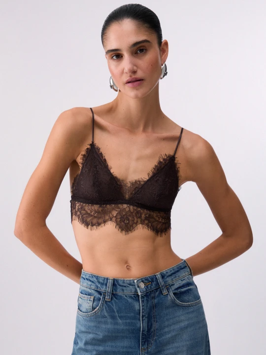 Zdjęcie produktu Liu Jo Lace Bralette Dark Brown