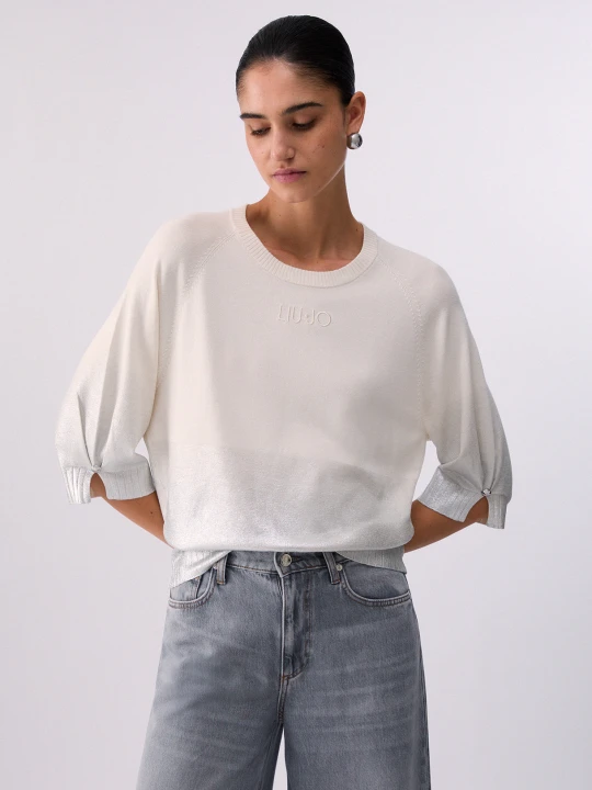 Zdjęcie produktu Liu Jo Laminated-effect Jumper srebrny