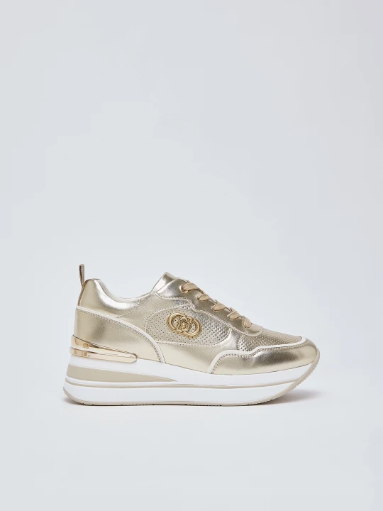 Zdjęcie produktu Liu Jo Laminated Platform Sneakers Light Gold