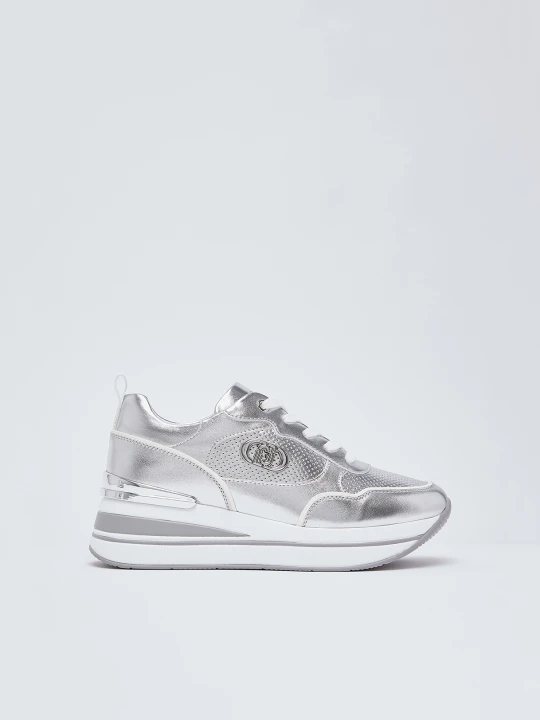 Zdjęcie produktu Liu Jo Laminated Platform Sneakers srebrny