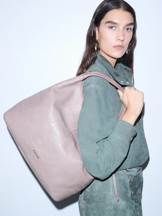 Zdjęcie produktu Liu Jo Large Croc-effect Tote Bag Mocha