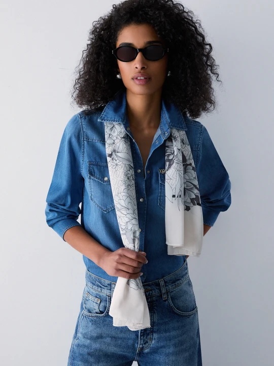 Zdjęcie produktu Liu Jo Large Floral Foulard czarny
