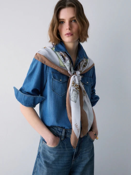 Zdjęcie produktu Liu Jo Large Foulard With Print beżowy