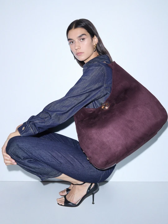 Zdjęcie produktu Liu Jo Large Hobo Bag With Studs Aubergine