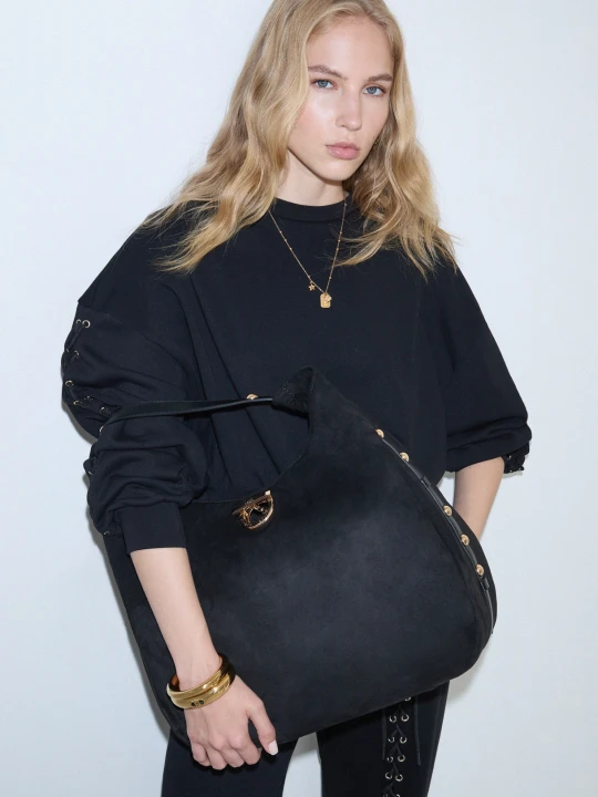 Zdjęcie produktu Liu Jo Large Hobo Bag With Studs czarny