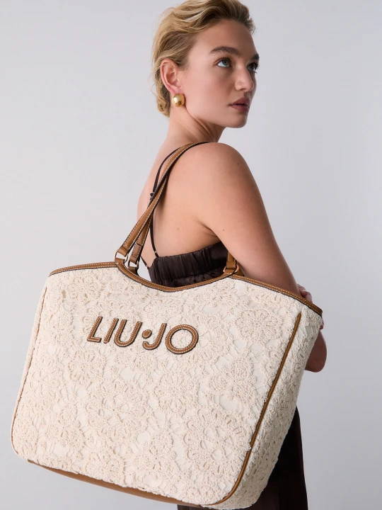 Zdjęcie produktu Liu Jo Large Lace Tote Bag Cream