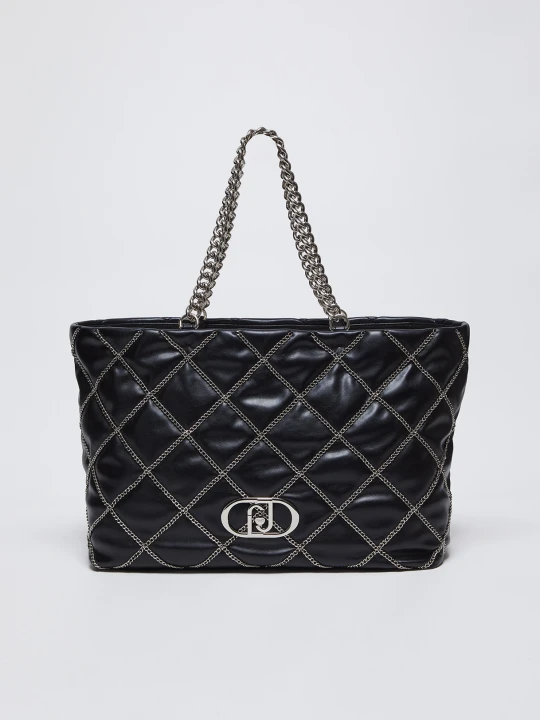 Zdjęcie produktu Liu Jo Large Lapuffy Tote Bag With Chains czarny
