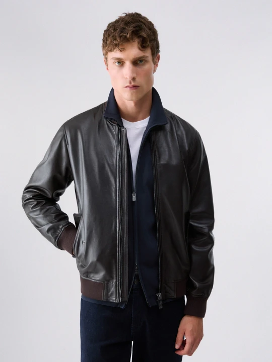 Zdjęcie produktu Liu Jo Leather Bomber Jacket Chocolate