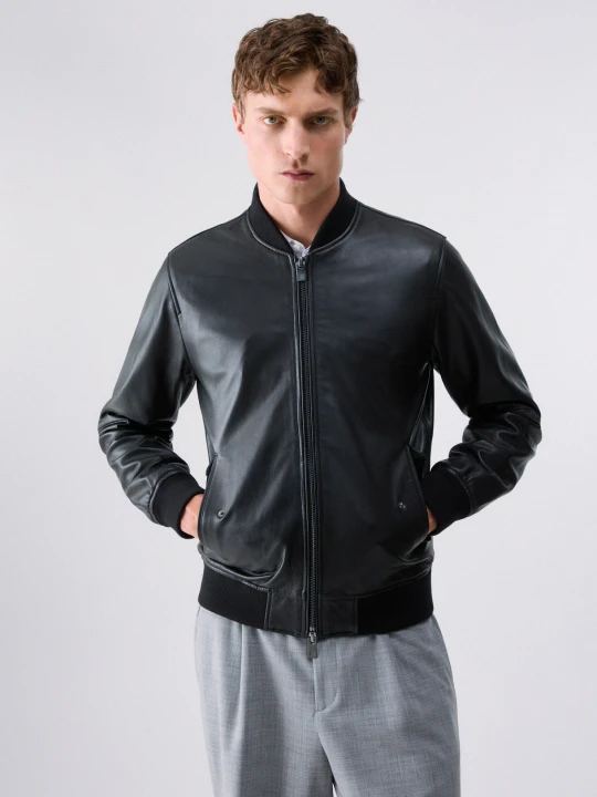Zdjęcie produktu Liu Jo Leather Bomber Jacket czarny