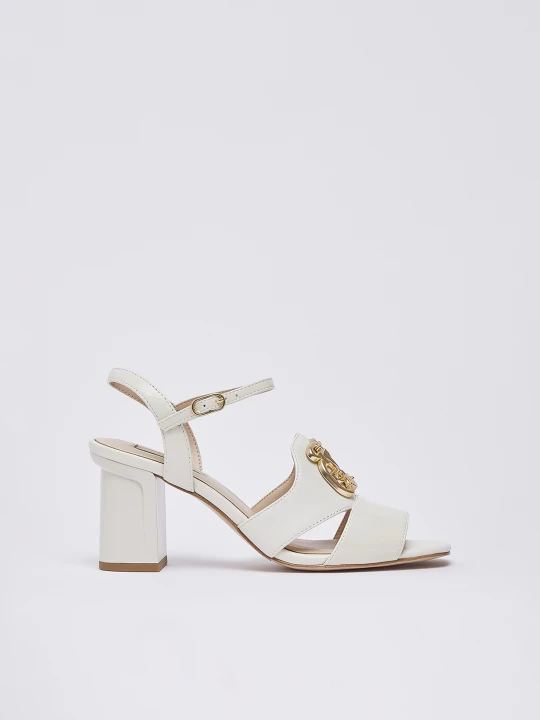 Zdjęcie produktu Liu Jo Leather Sandals With Heel. Milk