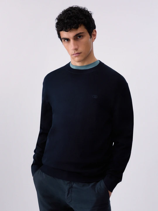 Zdjęcie produktu Liu Jo <li> Cotton Crepe Jumper </li> Dark Blue