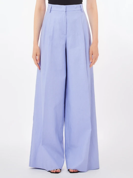 Zdjęcie produktu Liu Jo Linen And Cotton Palazzo Trousers Lavender