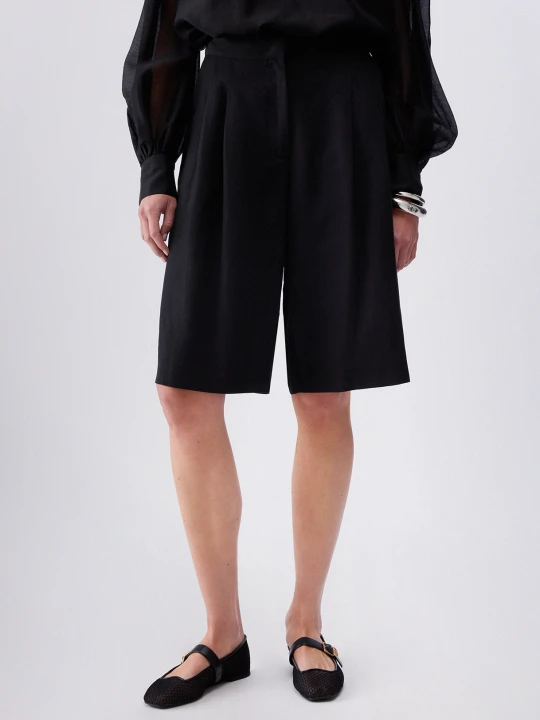 Zdjęcie produktu Liu Jo Linen Blend Bermuda Shorts czarny