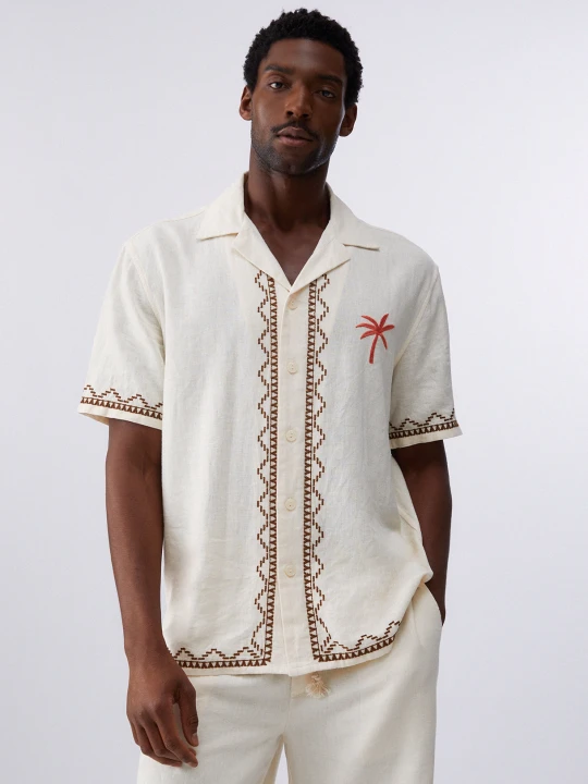 Zdjęcie produktu Liu Jo Linen Shirt With Embroidery Cream