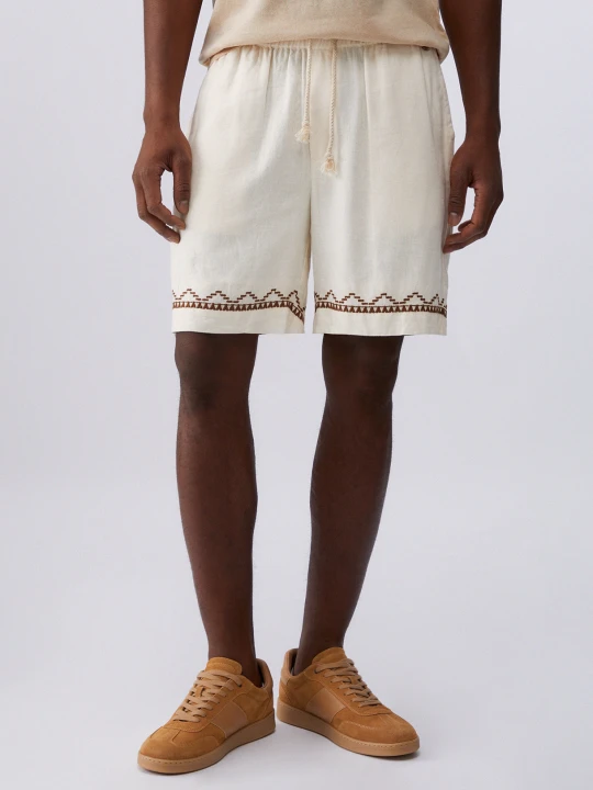 Zdjęcie produktu Liu Jo Linen Shorts With Embroidery Cream