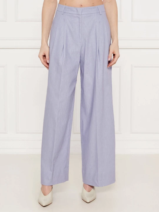 Zdjęcie produktu Liu Jo Lniane spodnie | flare fit lawendowy