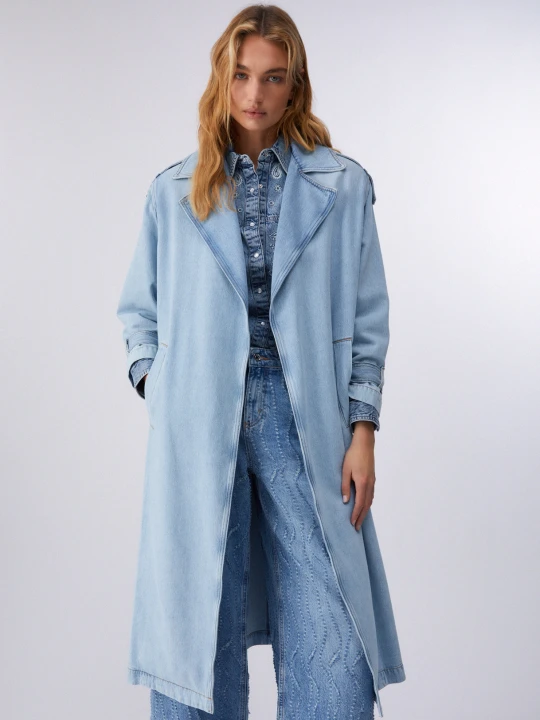 Zdjęcie produktu Liu Jo Long Denim Trench Coat Light Denim