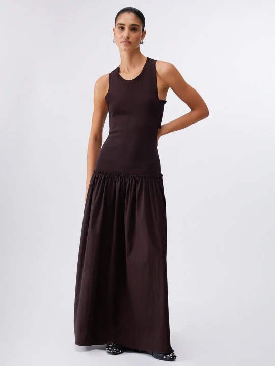 Zdjęcie produktu Liu Jo Long Dress With Cut-out Dark Brown