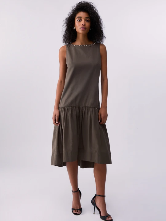 Zdjęcie produktu Liu Jo Long Dress With Precious Stones Olive Green