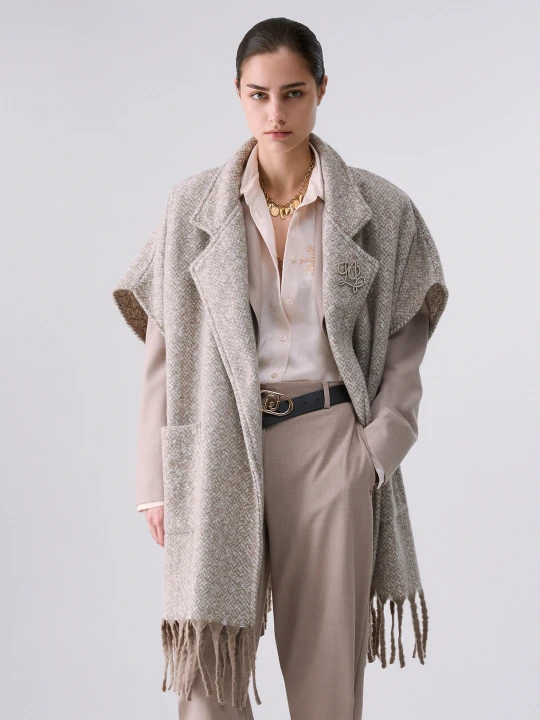 Zdjęcie produktu Liu Jo Long Jacquard Poncho szary