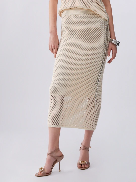 Zdjęcie produktu Liu Jo Long Mesh Knit Skirt biały