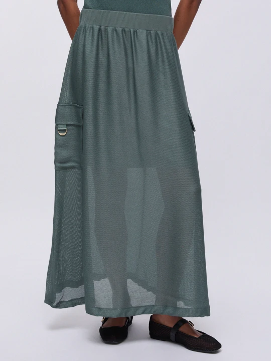 Zdjęcie produktu Liu Jo Long Mesh Skirt Khaki Green