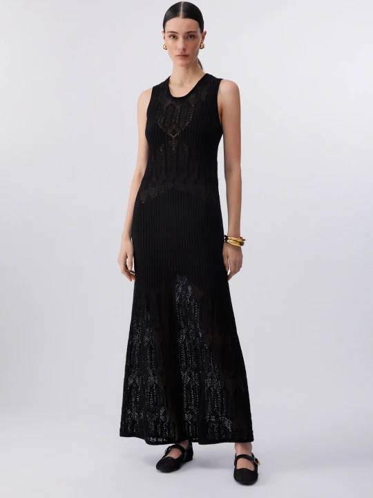 Zdjęcie produktu Liu Jo Long Openwork Knit Dress czarny