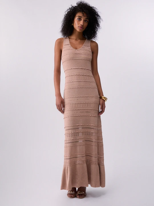 Zdjęcie produktu Liu Jo Long Openwork Knit Dress różowy