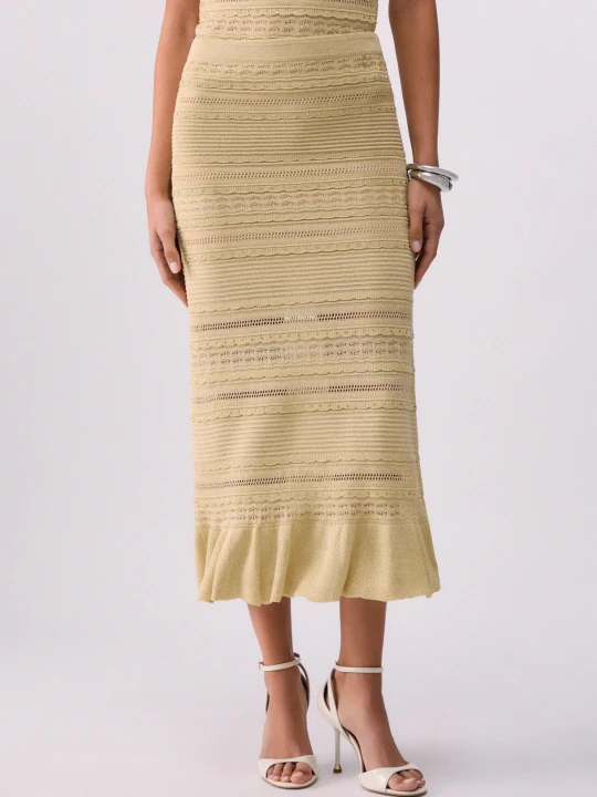 Zdjęcie produktu Liu Jo Long Openwork Knit Skirt żółty