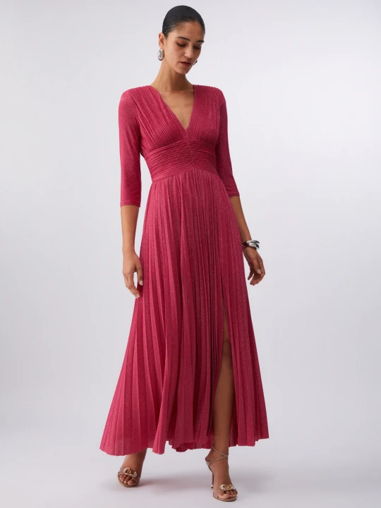 Zdjęcie produktu Liu Jo Long Pleated Lurex Dress różowy